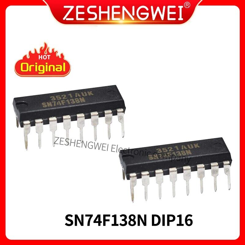 Decodificador SN74F138N 74F138 DIP-16 38, 5 unids/lote, en Stock