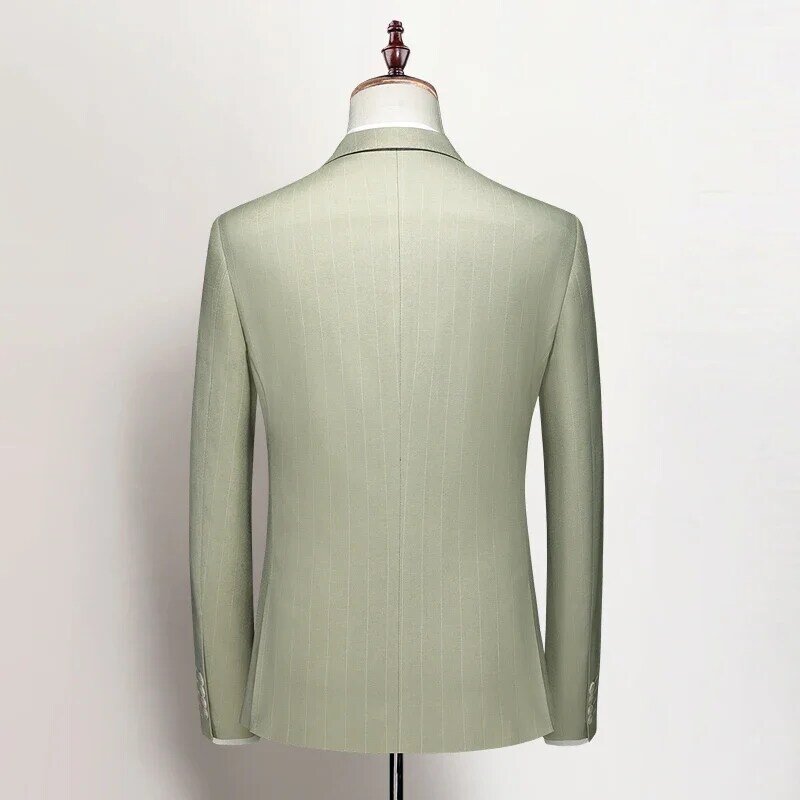 Mens Casual (suit + Vest + Trousers) Wedding Suit Three-piece  Boutique with Solid Color Slim-fit Dress Suit