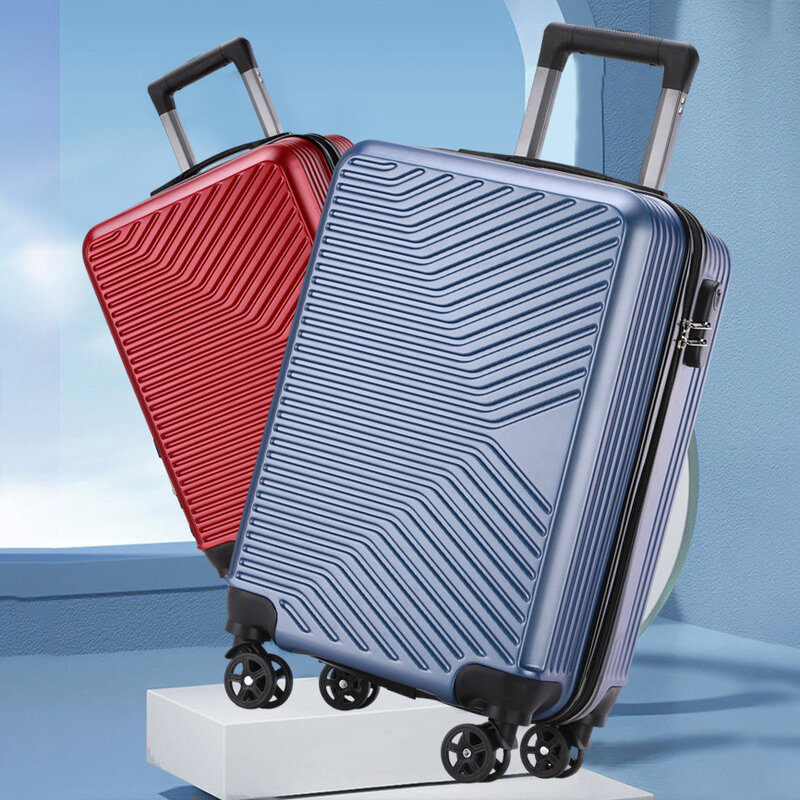 （014）Trolley suitcase striped suitcase 20 inch foreign trade boarding case wholesale large capacity