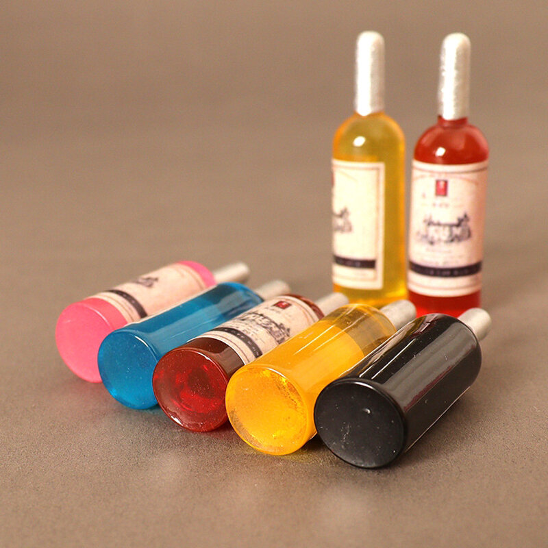 1Set 1:12 miniatur rumah boneka botol anggur merah Model cangkir Goblet dekorasi dapur mainan Dekorasi aksesoris rumah boneka оamy