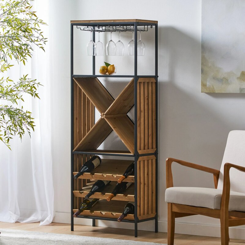 Винный шкаф Redlife, витрина, промышленный фермерский высокий Фотофон для кофе с деревянной металлической рамой для гостиной и бара