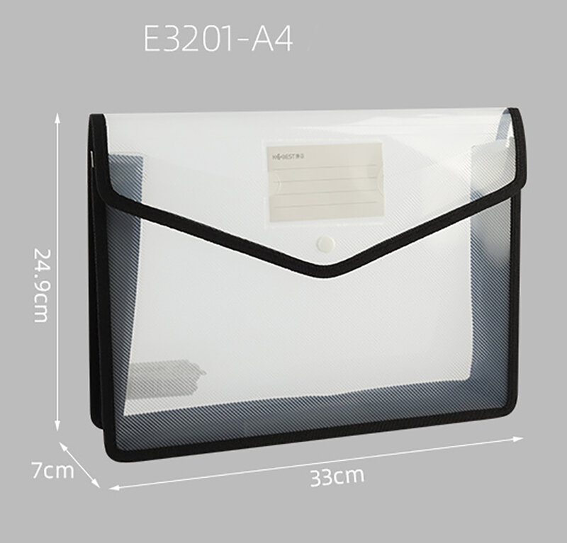 Plastic Envelope Bag A4 A3 Document Bag Large Capacity Document Organizer PVC Waterproof Stationery Bag Office Metting Supplies