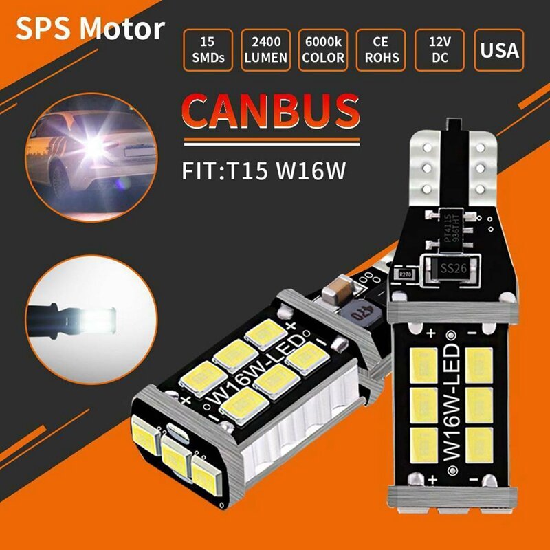 2Pcs LED Bulb Switchback White Amber Signal Light With 4Pcs Bright White Canbus LED Bulb For Car Reverse Lights 912 921