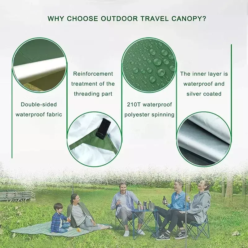 Hammock Camping Tarp Rain Fly,Waterproof Tent Footprint Shelter Canopy Sunshade Cloth Picnic Mat for Outdoor Awning Hiking Beach