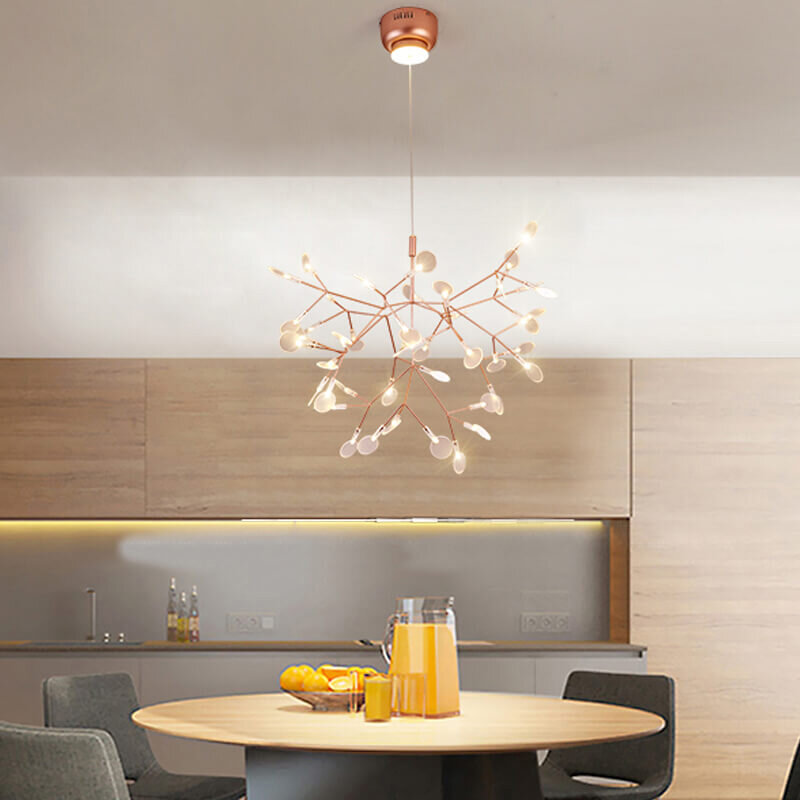 Indoor Firefly LED Chandelier, Modern Acrílico Industrial Pendant Light, Sala de jantar e decoração da cozinha, HangLamp Fixture