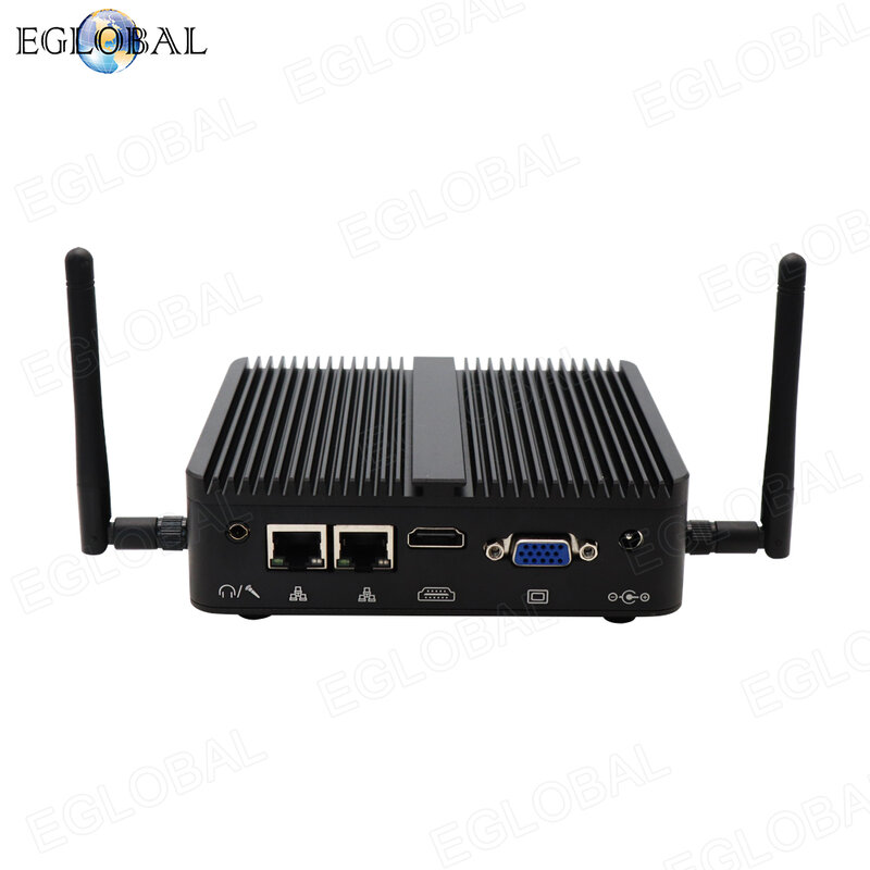 Eglobal Mini PC industriale senza ventola Celeron J4125 Windows 10 Pro HTPC Dual LAN Gigabit 2 COM WiFi HDMI N4100 Desktop