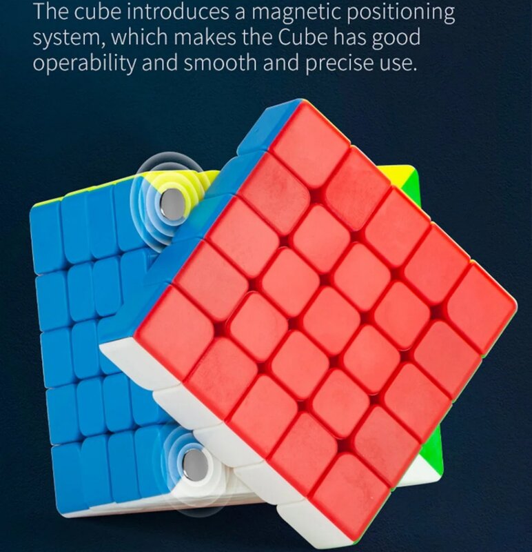 Diansheng 솔라 스티커리스 전문 매직 큐브, 마그네틱 5x5 스피드 큐브 퍼즐 큐브, 교육용 큐브, 5m, 5x5x5