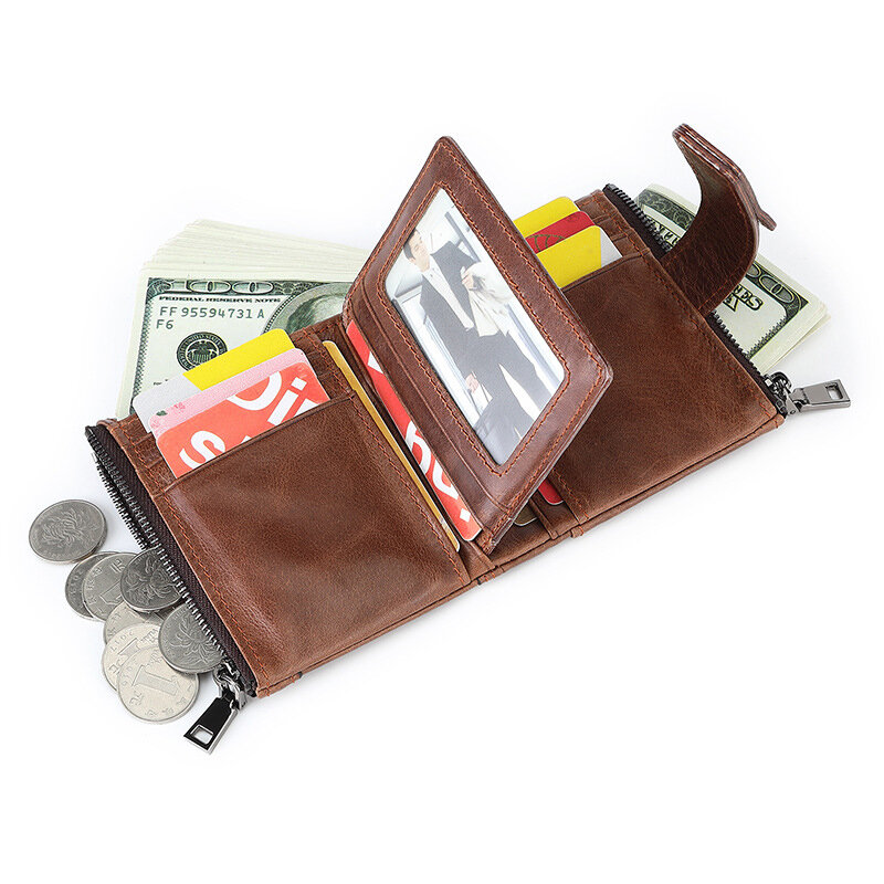 Luxus Designer Brieftasche für Männer Aus Echtem Leder herren Brieftaschen RFID Hohe Qualität Mann Geldbörse Karte Halter Vintage Geldbörsen