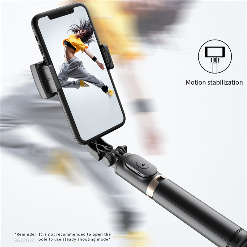FANGTUOSI-Estabilizador de Vídeo Móvel, Bluetooth Selfie Stick, Estabilizador de Gimbal para Smartphone, Live, Vertical Shooting Bracket