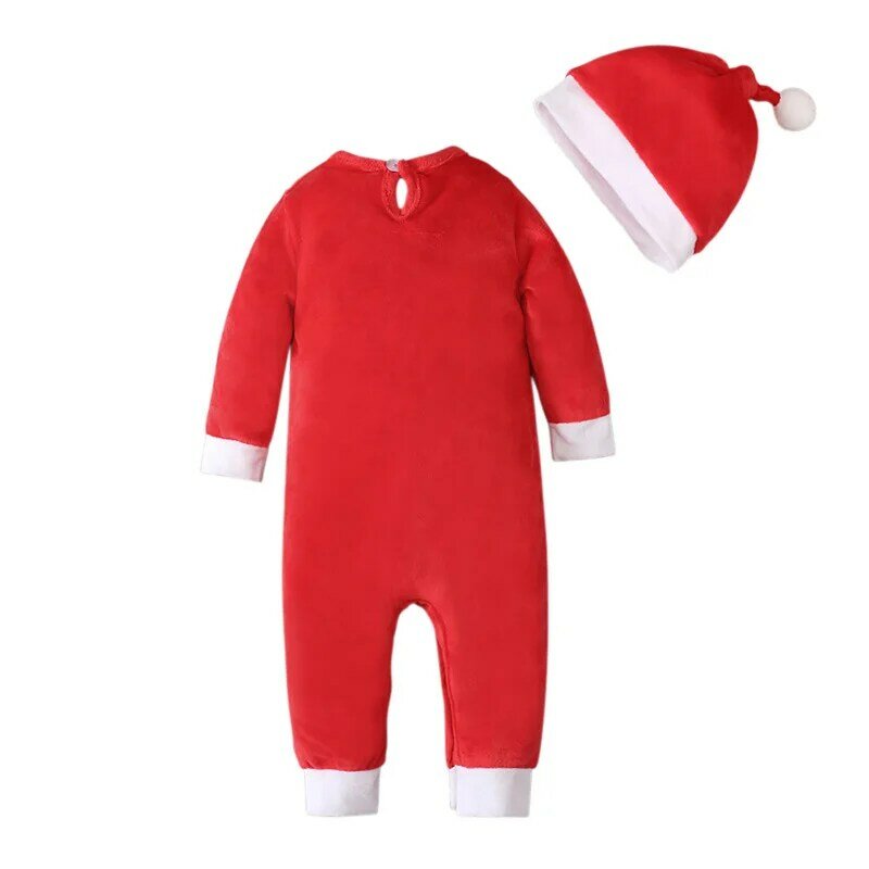 Unisex Peuter Xmas Elf Outfit Met Lange Mouwen Baby Jongens Meisjes Kerst Fleeced Romper Pasgeboren Kerstman Claus Kostuum