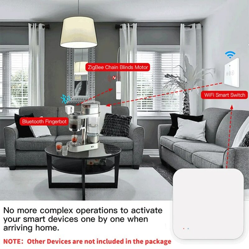 Tuya jembatan Remote control, perlengkapan rumah pintar nirkabel Hub Gateway Bluetooth ZigBee Multi Mode, mendukung Alexa Google Home