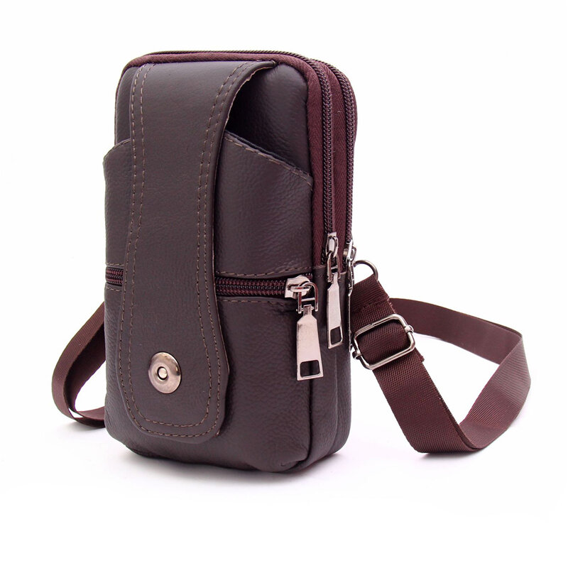 Hochwertige Männer Hüft tasche Retro einfache Handy hülle Knopf Reiß verschluss Pu Leder Hüft tasche Outdoor-Reise Hüft tasche Brieftasche