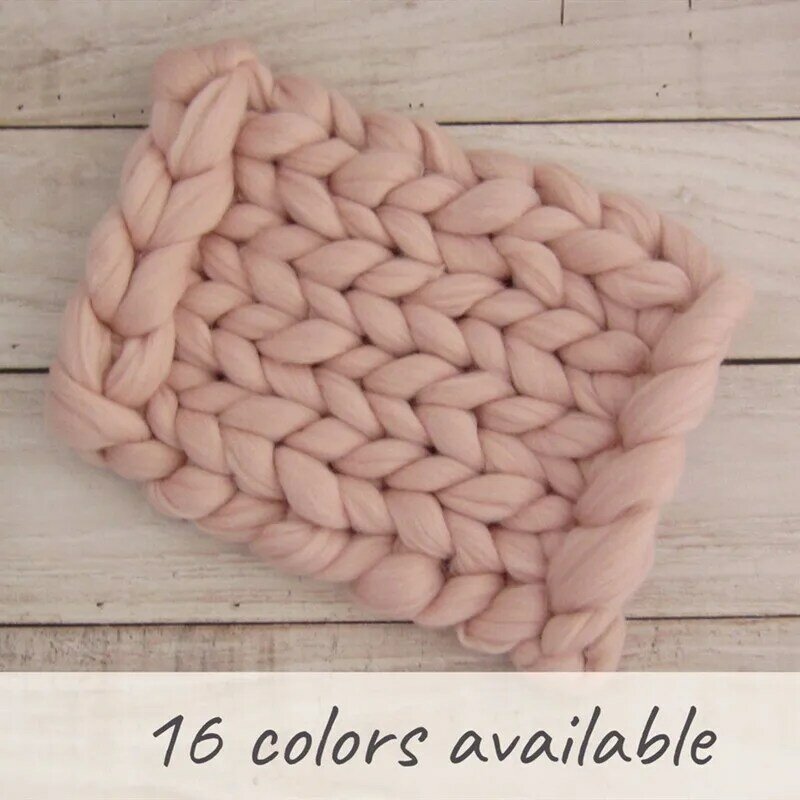 Recém-nascido Merino Lã Cobertor, Trança Bump, Chunky Knit, Fotografia Props, 12 "x 17"