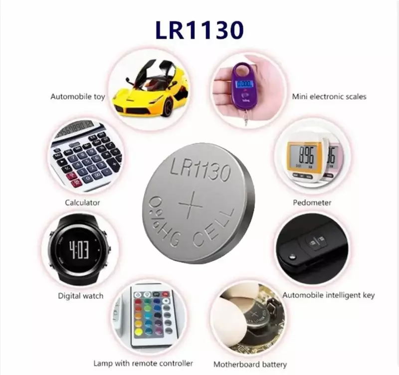 Pile alcaline pour horloge et montre, pile bouton, 2-50mAh, AG10, SR1130, LR1130, 189, 24.com, 389, LR54, L1131, 389A, 1.5V