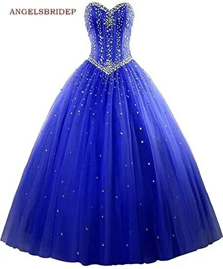 Ball Gown Quinceanera Dresses Formal Sweetheart Sparkly Crystal Beaded Tulle Masquerad Birthday Party Gowns