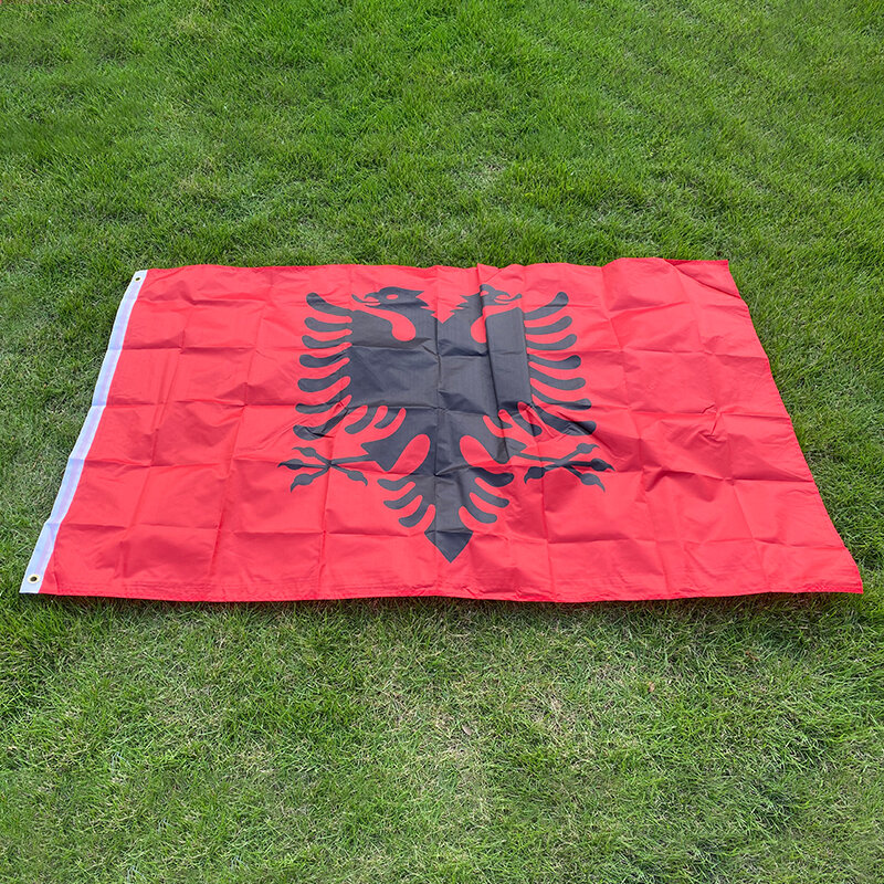 Aerlxemrbrae Vlag Er Albanië Vlag 3X5 Ft Vlag Van Albanië 90X150Cm Nationale Vlag Van Albanië