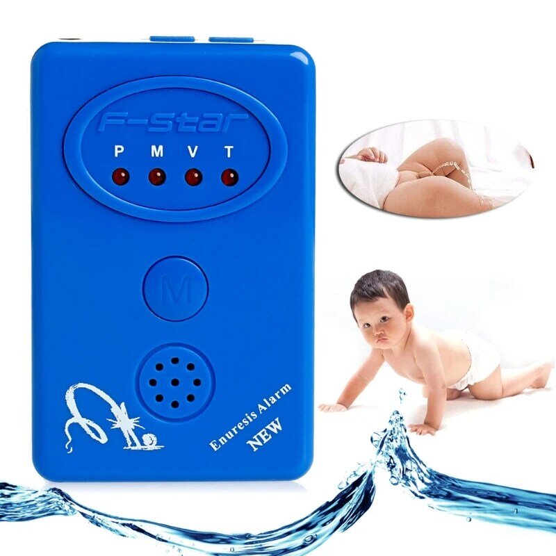 Y1UF 성인 아기 야뇨증 야뇨증 소변 침대 젖음 알람 + 클램프 블루 센서