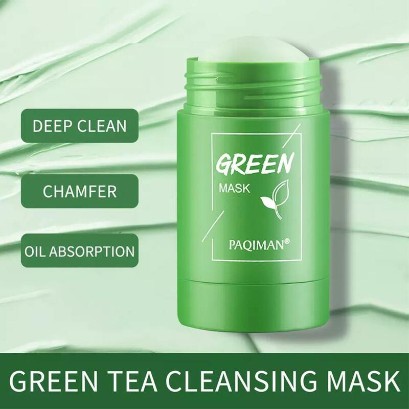Máscara de lama chá verde para o rosto, hidratação, limpeza profunda, encolher o cravo, acne, poros
