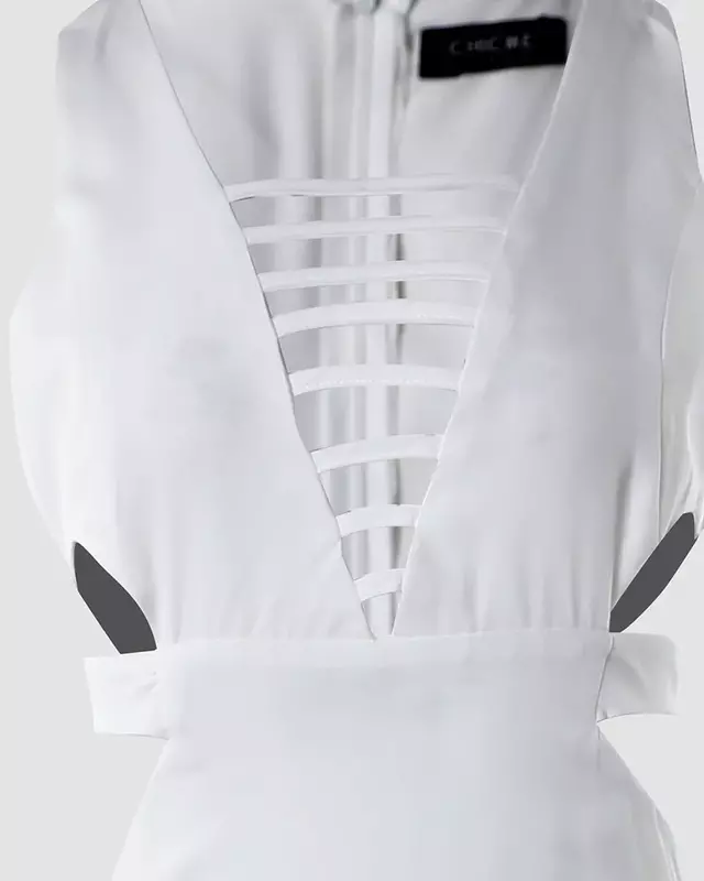 Sexy feste Kleider für Frau 2024 Sommer leiter aus geschnitten unregelmäßigen Rüschen saum V-Ausschnitt asymmetrisch elegantes Party kleid