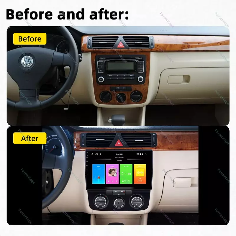 Автомагнитола 2 Din на Android для VW Volkswagen Bora MT 2006-2010, мультимедийный стереопроигрыватель с GPS-навигацией, Авторадио для Carplay