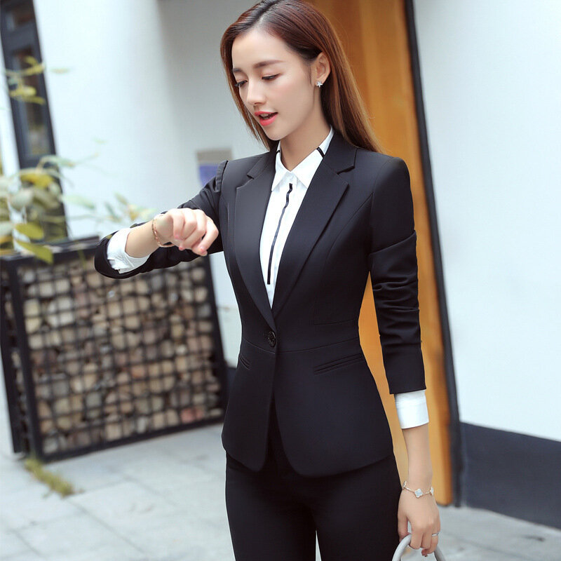白いビジネススーツの作業服,エレガントな日常着,襟付き,8029 W