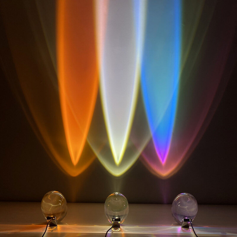 Lampe LED en cristal avec Projection des yeux du ciel, USB, éclairage d'ambiance pour salon, Table de chevet, décoration artistique