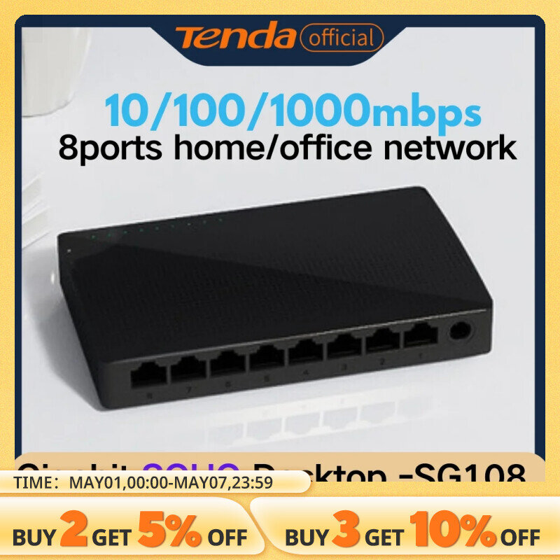Tenda Gigabit Swicth Ethernet Network Switch 8 Ports 1000Mbps Smart Soho Desktop Switch For Small Office Home