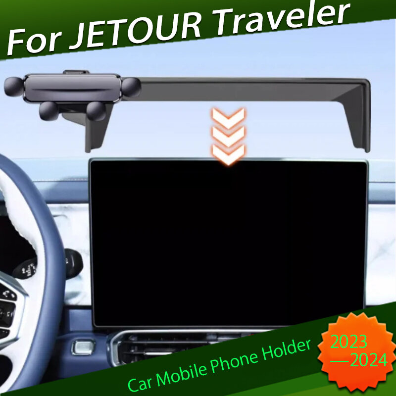 Soporte de teléfono móvil para coche compatible con Chery JETOUR Traveler T2 2023 +, pantalla especial, navegación lateral izquierda, piezas modificadas