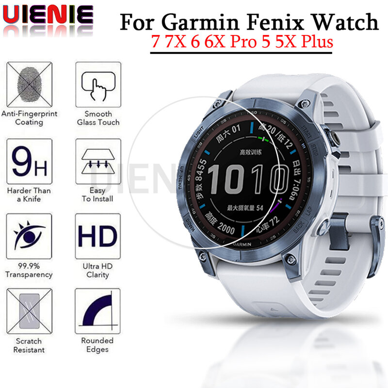 Protector de pantalla para reloj inteligente Garmin Fenix 7S 7 7X 6 piezas 5, cristal templado prémium 9H, 2 5S, película protectora antiarañazos, accesorios