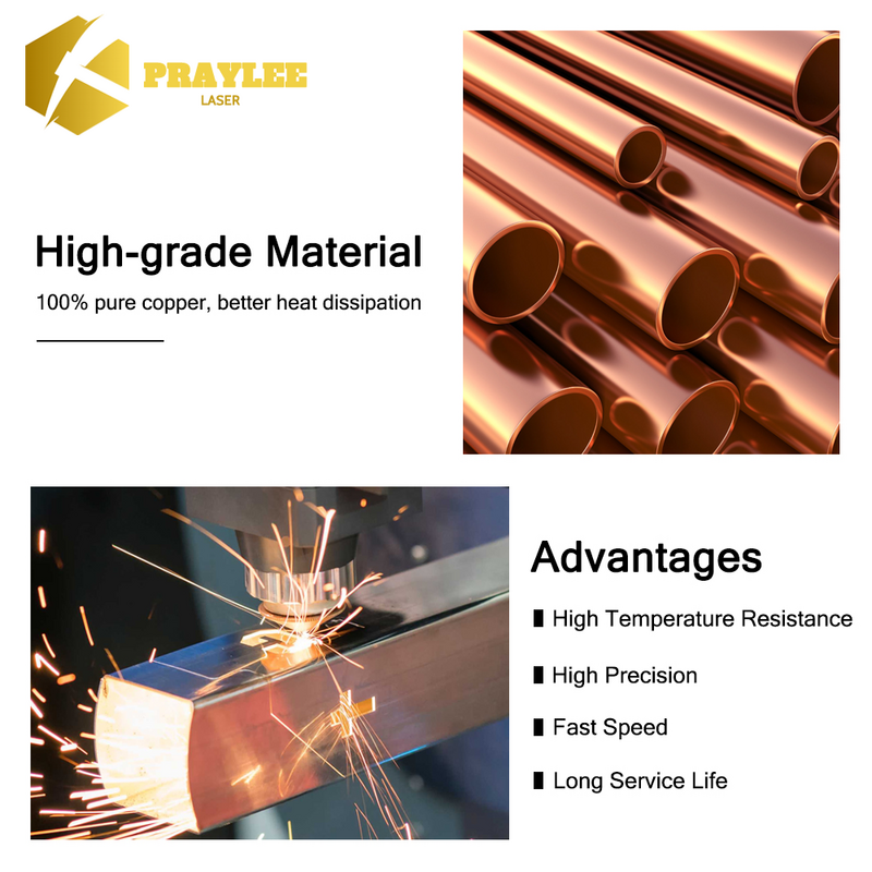 Praylee-Raytools Bicos Laser para Máquina de Corte, Simples e Chrome, Dupla Camada, Diâmetro 32mm, M14, Calibre 0.8-4.5mm