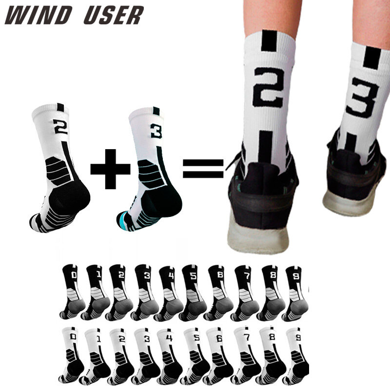 number Professional Free collocation 0-9 Basketball Socks Thick Sports Socks Non-slip Durable Skateboard Towel Bottom Socks