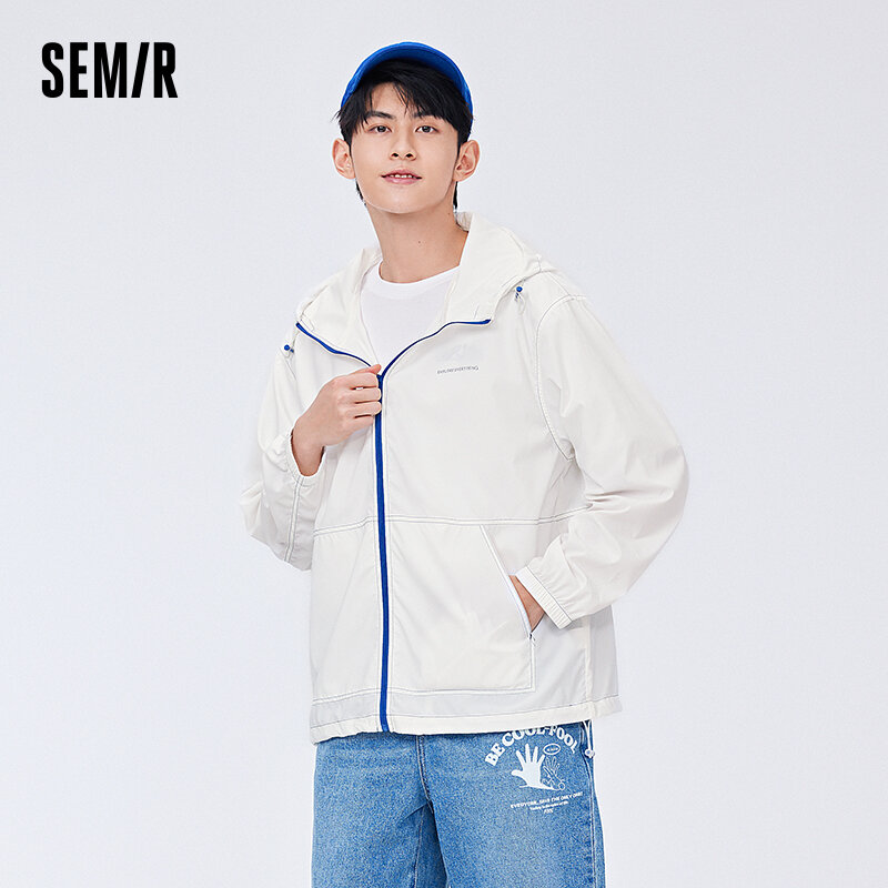 Semir Jacket Men Sunscreen 2024 Summer New White Minimalist Sunscreen Jacket Loose Casual Trendy Outdoor Youth Top