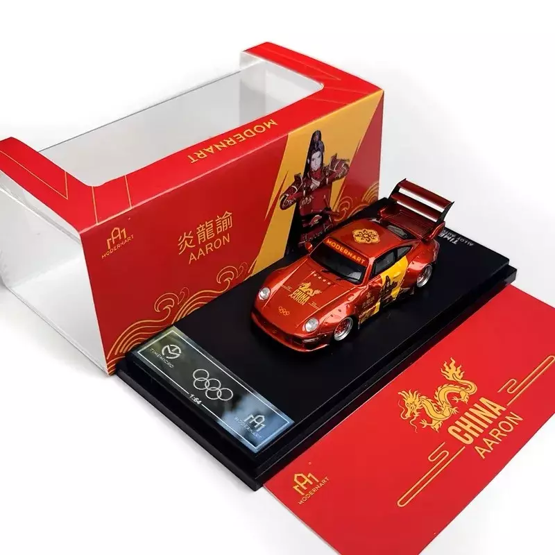 Mini TimeMicro Alloy Car Model, Porsche RWB993, China Yanlongyu, Simulação Display Collection, Animação, 1:64