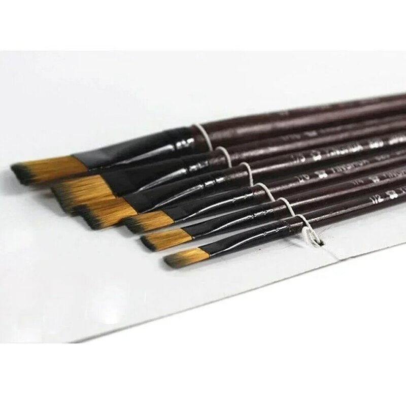6 pz/set Set di pittura professionale olio acrilico acquerelli pennelli per artisti forniture pennello in lana di Nylon accessori artistici