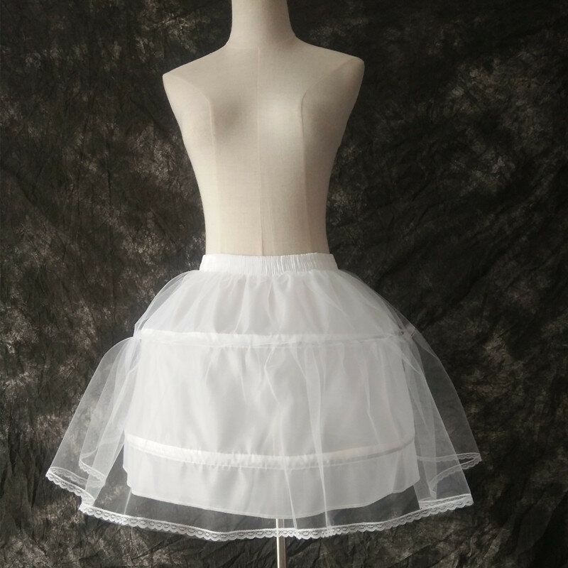 Повседневное платье-комбинация для косплея в виде рыбьей кости, кринолин, Лолита, Мягкая юбка-комбинация средней длины для девушек
