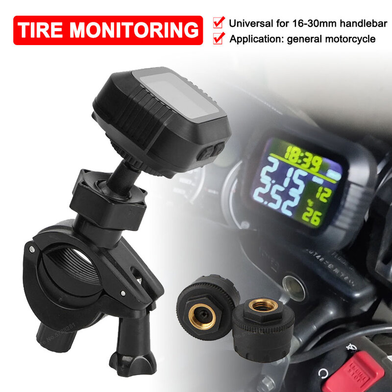 Universal Motorcycle TPMS Tire Pressure Monitoring System Wireless LCD Display Shift Status Precise Digital For BMW For YAMAHA