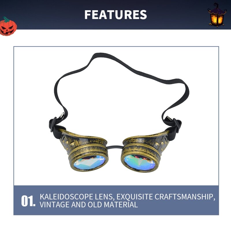 الرجعية خمر الفيكتوري Steampunk نظارات نظارات لحام الشرير القوطية تأثيري نظارات نظارات للدراجات النارية
