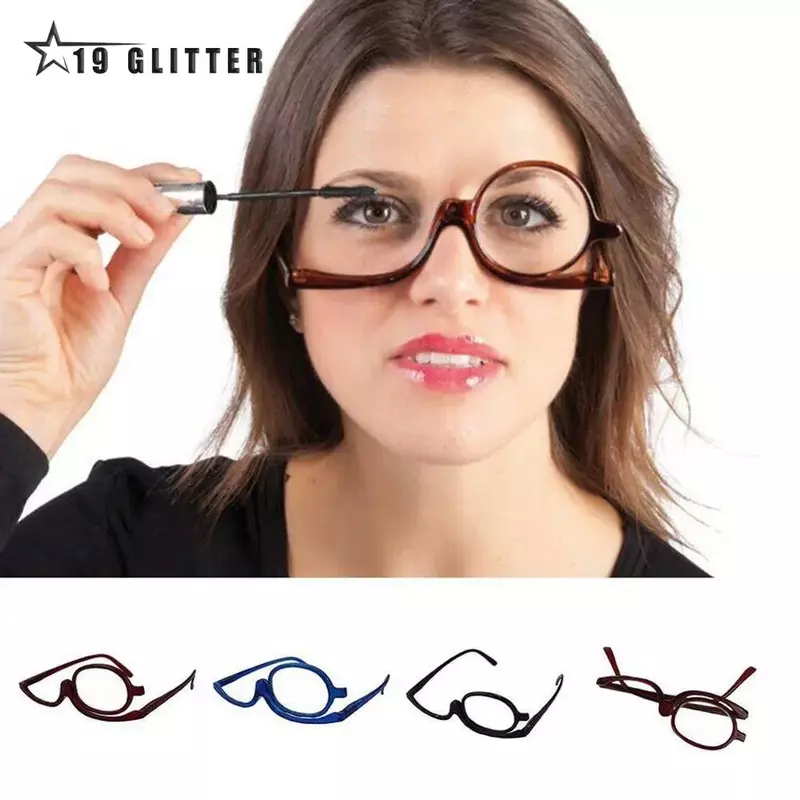 Gafas de aumento giratorias para maquillaje, lentes de lectura plegables para cosmética General + 1,0 + 1,5 + 2,0 + 2,5 + 3,0 + 3,5 + 4,0 +