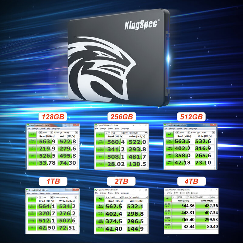 KingSpec-disco duro interno de estado sólido para ordenador portátil, Hdd 2,5 SATA3 SSD 120gb 240gb 480gb 128GB 256G 1TB 2TB 4TB