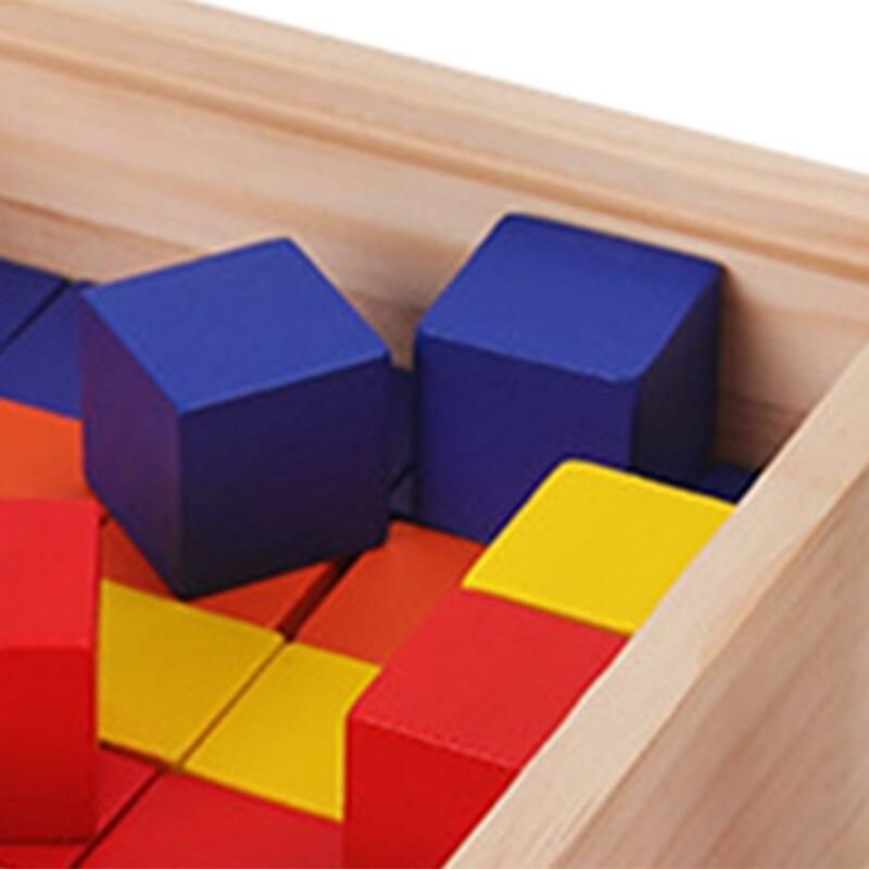 Kolorowe drewniane klocki wielokolorowe drewniane bloczki do rękodzieła do liczenia bloków tęczowych zestaw dla dzieci w wieku przedszkolnym