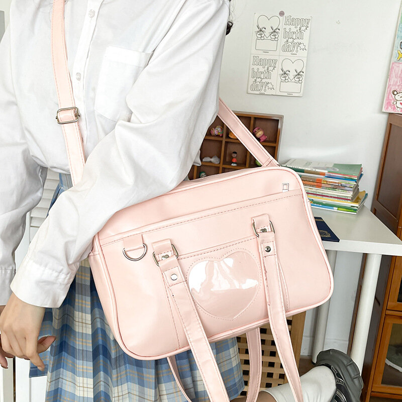 حقيبة يد من الجلد الصناعي بسعة كبيرة للفتيات ، حقيبة الزي المدرسي ، مخلب لوليتا للإناث ، حقيبة يد جامعية ، اليابان