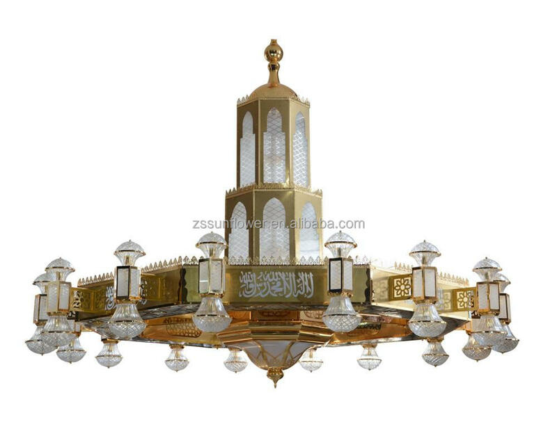 Iluminação marroquina Mesquita Grande Ferro Luz, Decoração muçulmana, Grande Lustre, Cor do ouro