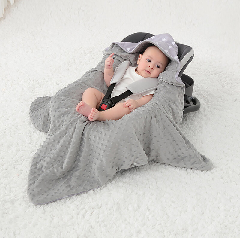 ถุงนอนสองชั้นแบบทารกแรกเกิดขนาด90*90ซม., เบาะนั่งสำหรับรถเข็นเด็กเบาะรถถุงนอนสองชั้นแบบพกพากันลมผ้าห่มห่อทารก