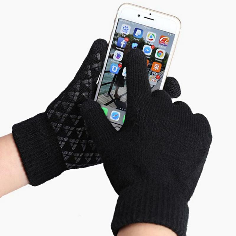 2023 nowe męskie damskie ciepłe rękawiczki zimowe z ekranem dotykowym plus polar rękawice zimne ciepłe wełniane rękawiczki z dzianiny do zamrażania SMS-ów
