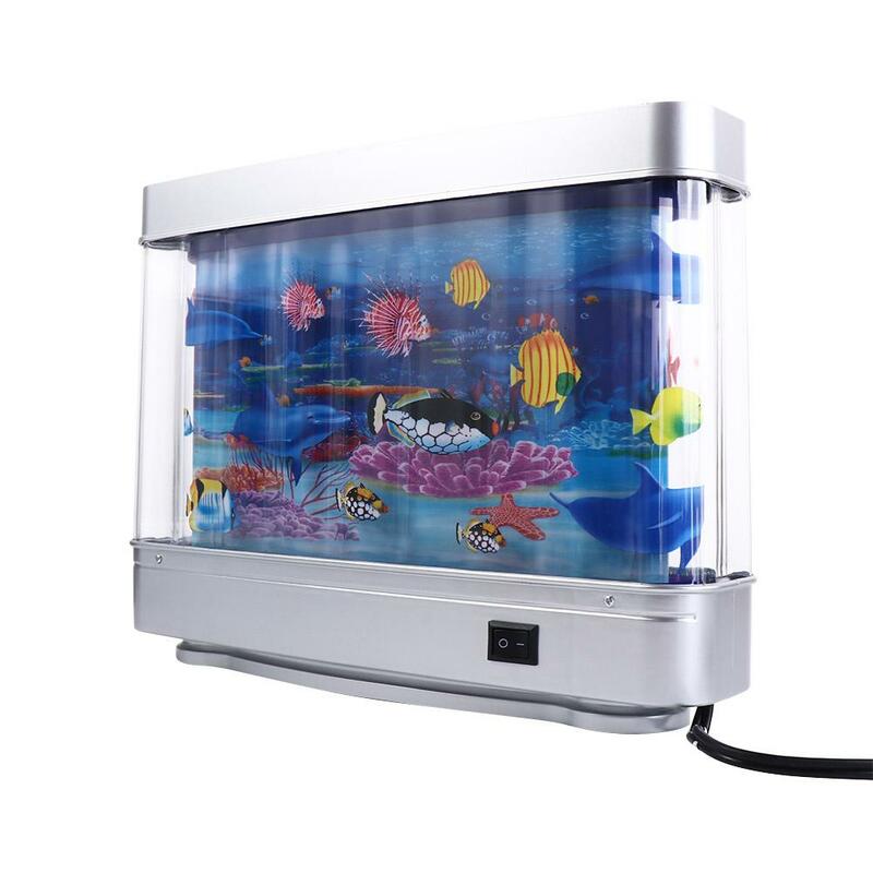 Virtual Ocean-Dynamic Simulation Ornamental Fish Lamp, impermeável com interruptor, Artificial Fish Tank Lamp, bonito lâmpada de plástico