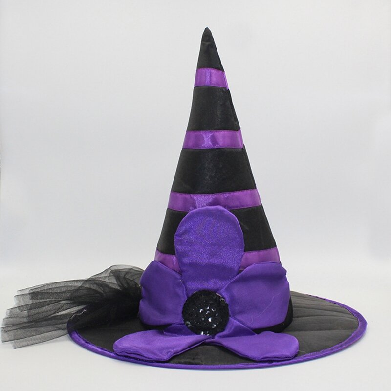 Chapéu bruxa chapéu feiticeiro adulto chapéu mágico traje halloween masquerad chapéu sólido