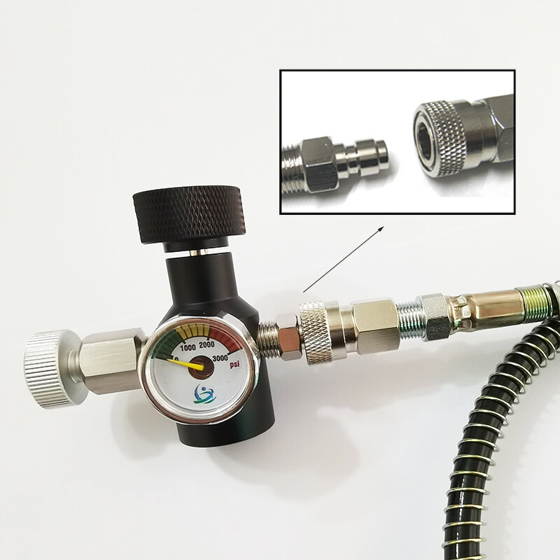 Adaptor isi ulang tangki silinder Co2 penghubung udara Air Soda (tipe ulir TR21-4) dengan Kit pengukur selang W21.8-14 G3/4 konektor CGA320
