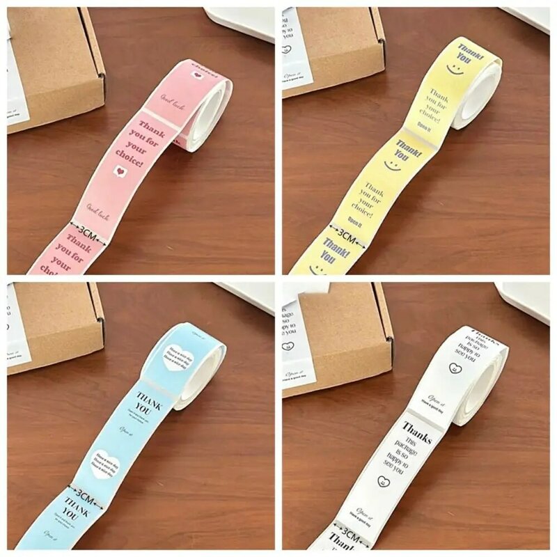 100 Pieces/Roll Kawaii Thank You For your Choice Stickers Multi Color Simple Strip Sealing Sticker Ins Wind Multi-purpose