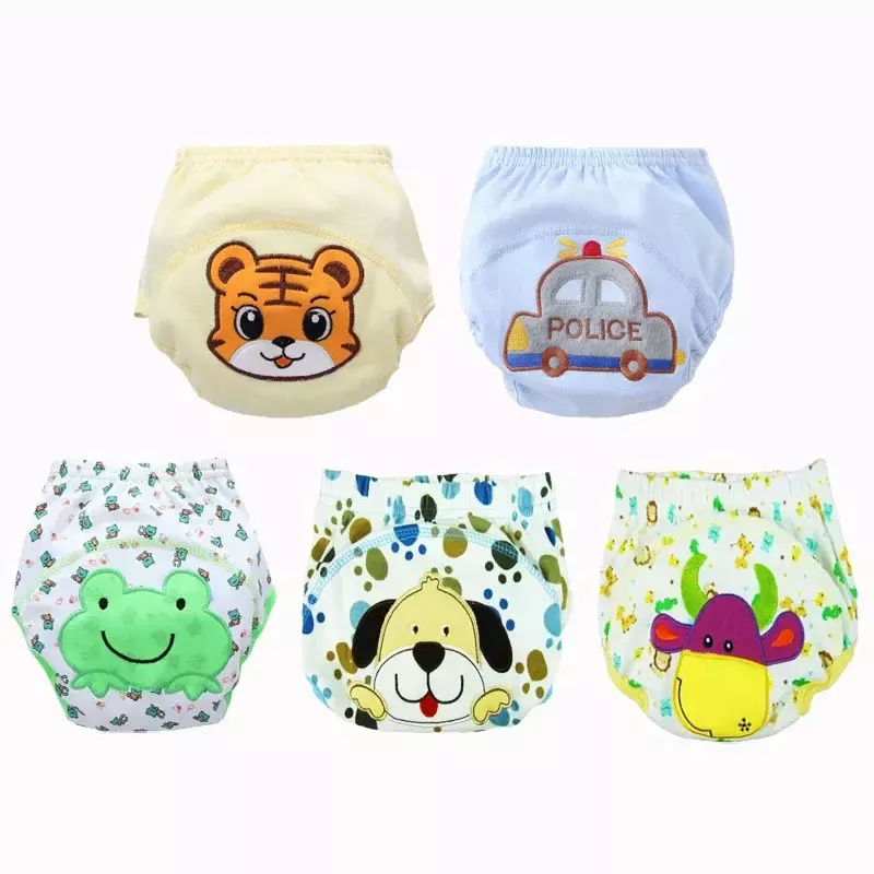 5pc/Lot Baby Diapers Children Reusable Underwear Breathable Training Pants Can Tracked Suit for 6-16kg