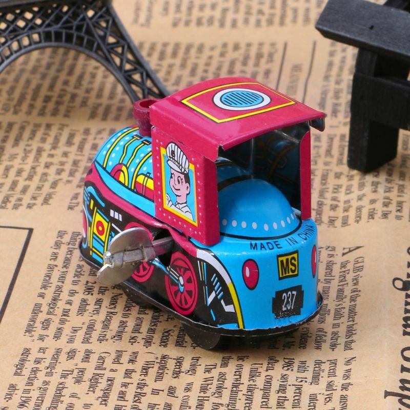 레트로 증기 기차 추억 어린이 빈티지 주석 장난감 시계 장난감 선물